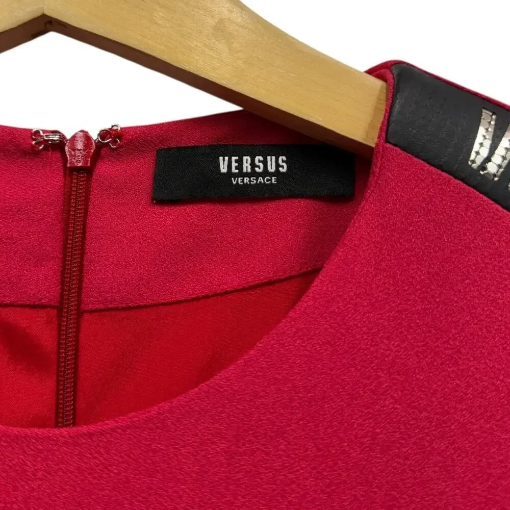 Versus Versace Logo Stripe Sequin Detail Short Sleeve Mini Dress Size 44 (US 8) - Picture 3 of 8